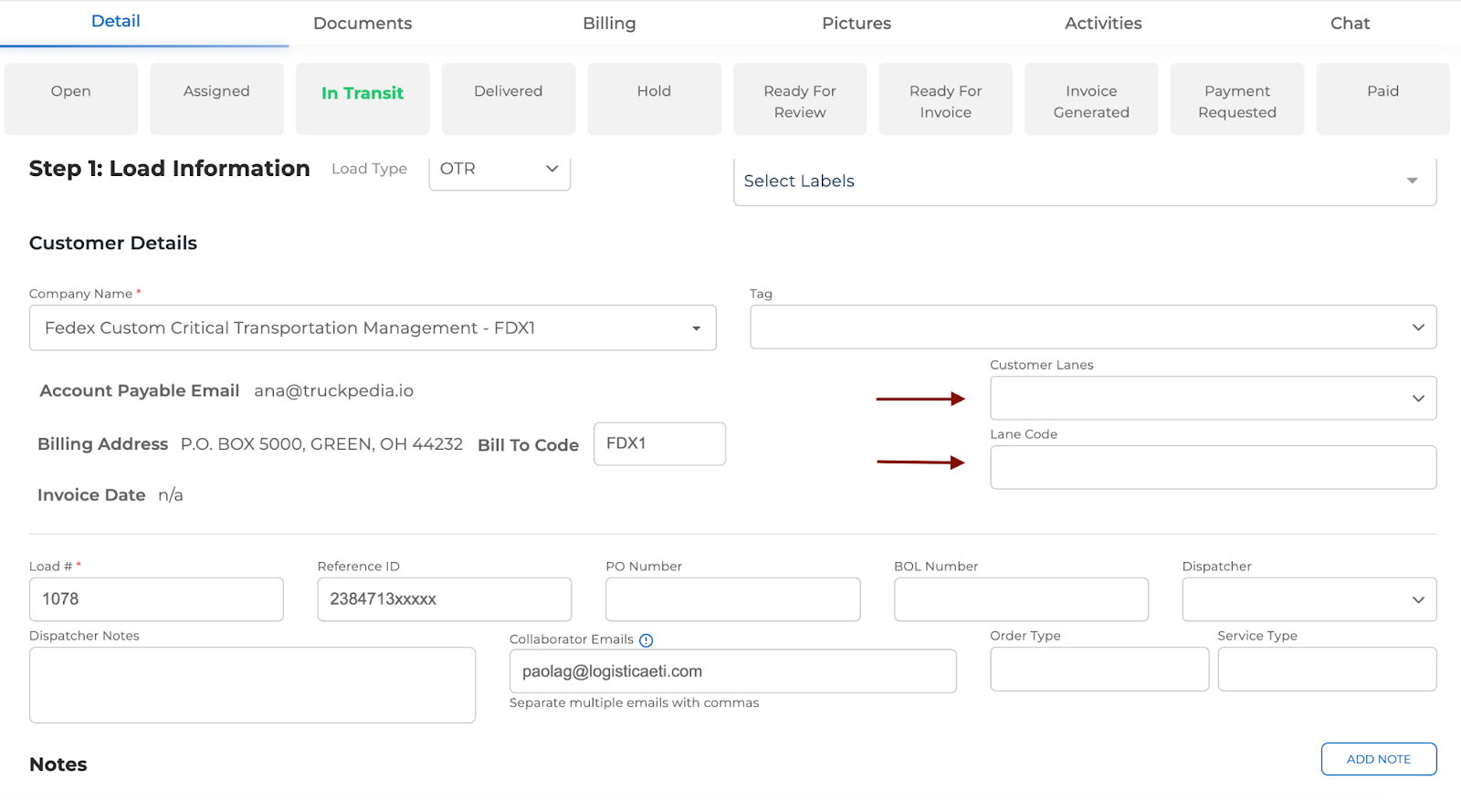 How to Use Lane Codes to Save Customer Routes in Truckpedia